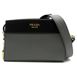 Prada-Prada Saffiano Leather Shoulder Bag 1BH043-Grey