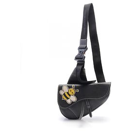 Dior x Kaws Saddle Leather Waist Bag Black
