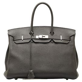 Hermès Borsa Hermes Birkin 35 Togo con hardware argentato Grigio