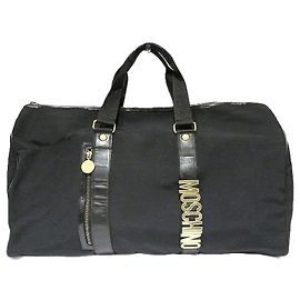 Borsa da viaggio Boston in nylon nero Moschino Nero