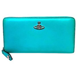 Vivienne Westwood Leather Zip Around Wallet Green