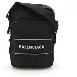 Balenciaga-Balenciaga Nylon Canvas Messenger Bag Black-Black