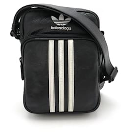 Balenciaga-Balenciaga Adidas Leather Small Crossbody Bag-Black