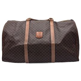 Céline Bolsa de viagem Boston Duffel Triomphe da Celine Macadam Marrom