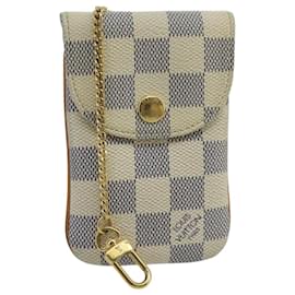 Louis Vuitton-LOUIS VUITTON Damier Azur Etui Telephonne MM Cell Phone Case N60026 Auth 101411-Other