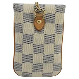 Louis Vuitton-LOUIS VUITTON Damier Azur Etui Telephonne MM Cell Phone Case N60026 Auth 101411-Other