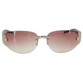 Fendi-FENDI Sunglasses Plastic Pink Silver Auth am7300-Silvery,Pink