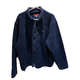 Supreme-Supreme 1998 Vintage Patagonia Navy Sherpa Fleece Logo-Navy blue