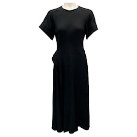 Ulla Johnson-Ulla Johnson Black Noir Cassia Silk Midi Dress-Black