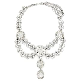 Alessandra Rich-Alessandra Rich Crystal Cluster Necklace-Silver hardware