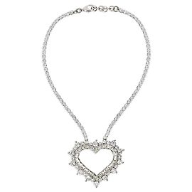 Colar de coração de cristal Alessandra Rich Hardware prateado