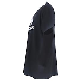 Balenciaga-Balenciaga Logo Print Mock Neck T-Shirt in Black Cotton-Black