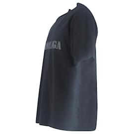 Balenciaga-Balenciaga Logo Print Stencil Type T-Shirt in Black Cotton-Black