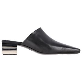 Mule con tacco Chrome Typo Balenciaga in pelle nera Nero