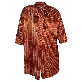 Blusa Chloé con fiocco in seta marrone Marrone Rosso