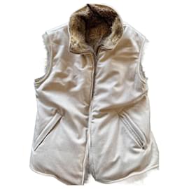 Loro Piana-Loro Piana vest in cashmere and Argentine fox.-Beige