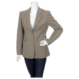 Max Mara Made in Italy Single-Breasted Lady's Tailored Wool Blazer, size 40 Grey