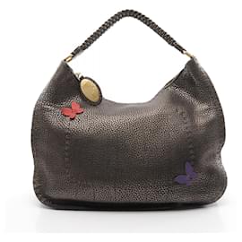 Fendi-Fendi Selleria Leather Shoulder Bag-Brown