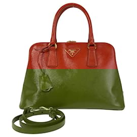 Prada-Prada Saffiano Leather 2way Handbag-Orange
