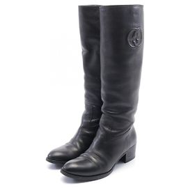 Gucci Interlocking G Lederstiefel Schwarz