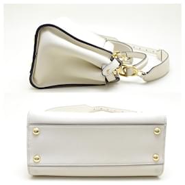 Fendi-Fendi Peekaboo Small 2Way Leather Bag-White