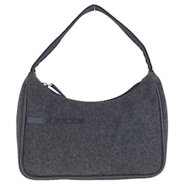 Prada-Prada Wool Nylon Handbag Accessory Pouch-Grey
