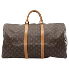 Louis Vuitton-Louis Vuitton Keepall Bandouliere 55 Boston Bag M41414-Brown