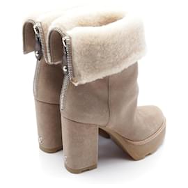 Louis Vuitton-Louis Vuitton LV Bobourg Line Shearling Boots-Beige