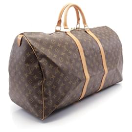 Louis Vuitton-Louis Vuitton Keepall 60 Monogram Boston Bag M41422-Brown
