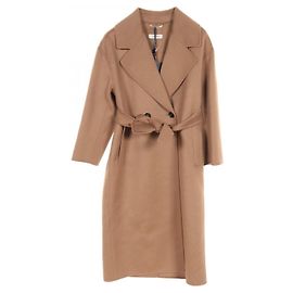 Max Mara Wool Cashmere MANUELE Coat Brown Brown