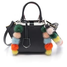 Fendi-Fendi Mini Trois-Jours Leather Handbag Black-Black