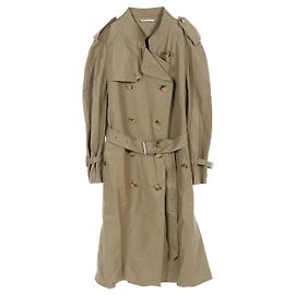 Céline Trench Coat de Couro Celine Bege