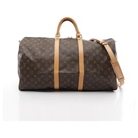 Louis Vuitton-Louis Vuitton Keepall Bandouliere 55 Boston Bag M41414-Brown