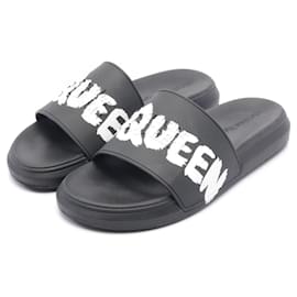 Alexander Mcqueen-Alexander McQueen Graffiti Rubber Pool Slide-Black