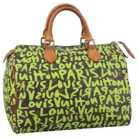 Louis Vuitton-LOUIS VUITTON Monogram Graffiti Speedy 30 Hand Bag Vert M93706 LV Auth 99901-Light green,Monogram