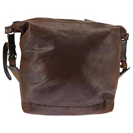 Balenciaga-BALENCIAGA The Day Shoulder Bag Leather Brown 141175 Auth hk1764-Brown