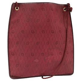 Borsa a spalla in tela a nido d'ape Christian Dior rossa e oro Auth 100345 Rosso D'oro