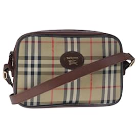 Autre Marque-Burberrys Nova Check Shoulder Bag Canvas Beige Auth 103456-Beige