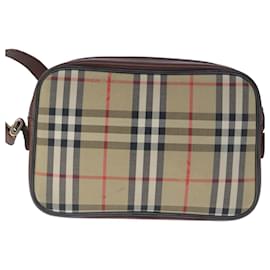 Autre Marque-Burberrys Nova Check Shoulder Bag Canvas Beige Auth 103456-Beige