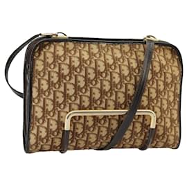 Christian Dior-Christian Dior Trotter Canvas Shoulder Bag Beige Auth 100951-Beige