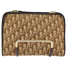 Christian Dior-Christian Dior Trotter Canvas Shoulder Bag Beige Auth 100951-Beige
