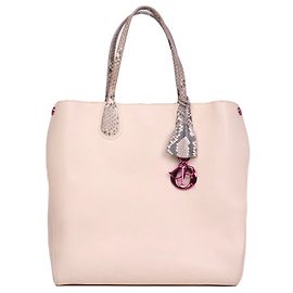 DIOR - Dioraddict Tote Bag aus beigem Leder und Python Beige