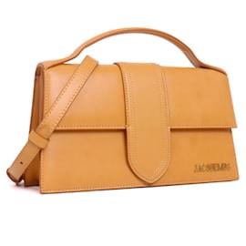 Jacquemus-JACQUEMUS - Jacquemus Le Grand Bambino shoulder bag in brown leather-Yellow