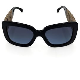 Chanel Square Sunglasses Acetate and Calfskin Bicolor Multiple colors