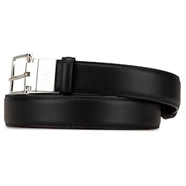 Gucci-Cinto de couro reversível Gucci preto prateado-Preto