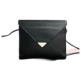 Yves Saint Laurent-Yves Saint Laurent Leather Shoulder Bag Black-Black