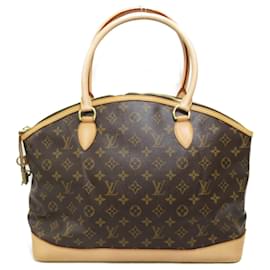 Louis Vuitton-Louis Vuitton Lockit Horizontal Handbag Monogram Brown-Brown