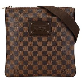 Borsa a Spalla Damier Brooklyn Louis Vuitton N41100 Marrone