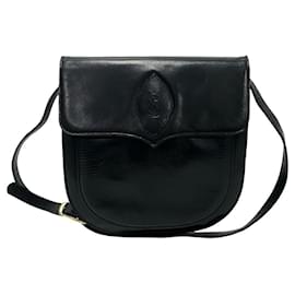 Yves Saint Laurent-Yves Saint Laurent Leather Shoulder Bag Black-Black