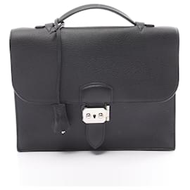 Hermès-Hermes Sac a Depeche 27 Business Bag Black-Black